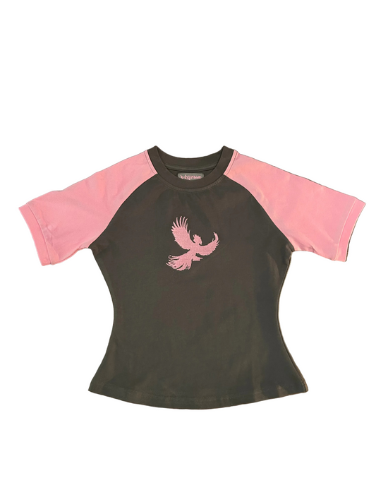 BUDGECHINNO BABY TEE (GREY & PINK)